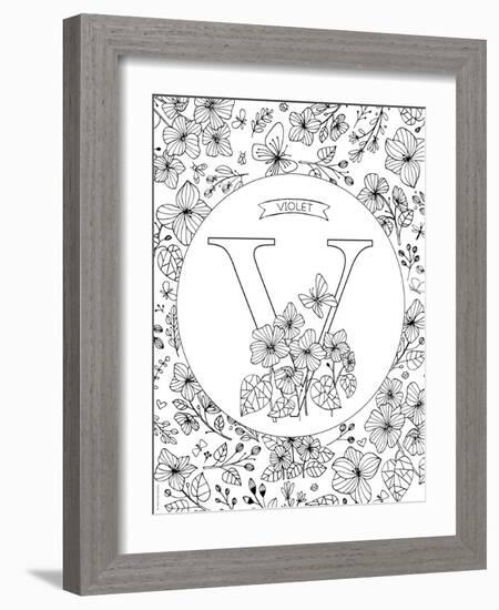 V is for Violet-Heather Rosas-Framed Art Print