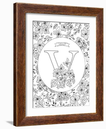 V is for Violet-Heather Rosas-Framed Art Print