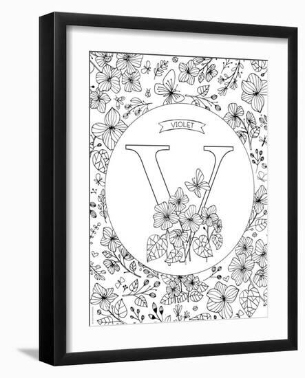 V is for Violet-Heather Rosas-Framed Art Print