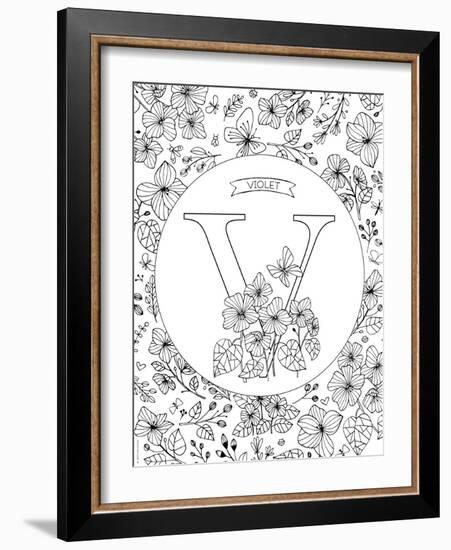 V is for Violet-Heather Rosas-Framed Art Print