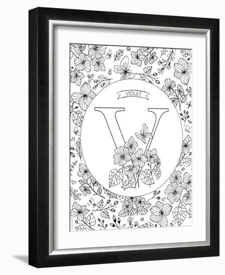 V is for Violet-Heather Rosas-Framed Art Print