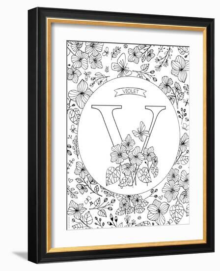 V is for Violet-Heather Rosas-Framed Art Print