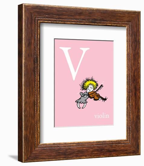 V is for Violin (pink)-Theodor (Dr. Seuss) Geisel-Framed Art Print