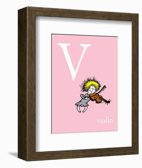 V is for Violin (pink)-Theodor (Dr. Seuss) Geisel-Framed Art Print