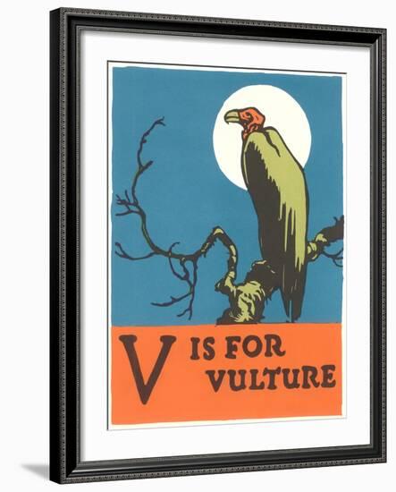 V is for Vulture-null-Framed Art Print