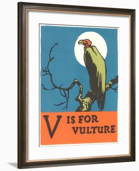 V is for Vulture-null-Framed Art Print