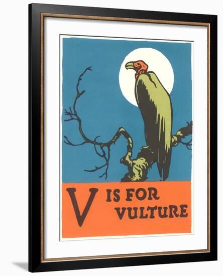 V is for Vulture-null-Framed Art Print