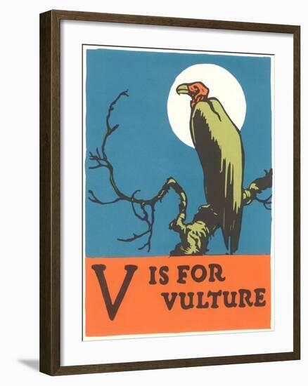 V is for Vulture-null-Framed Art Print