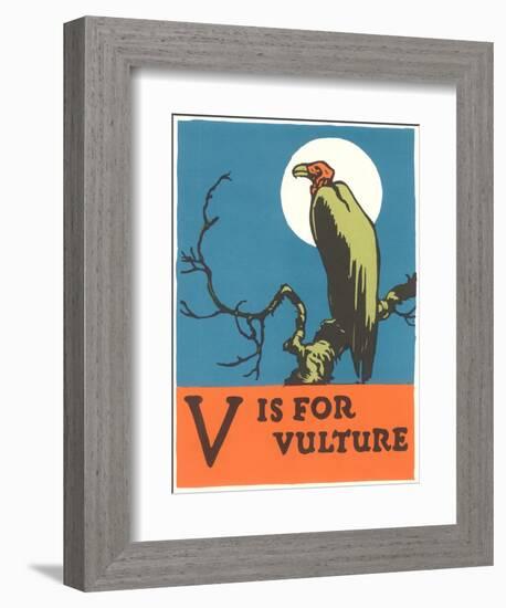 V is for Vulture-null-Framed Art Print