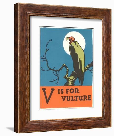 V is for Vulture-null-Framed Art Print