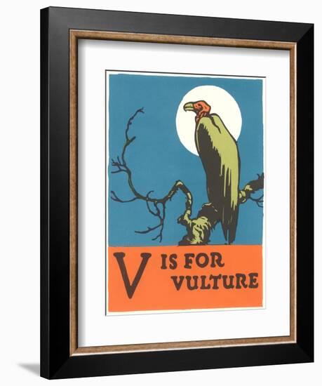 V is for Vulture-null-Framed Art Print