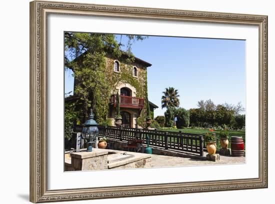 V Sattui Winery Building, Napa Valley, CA-George Oze-Framed Photographic Print