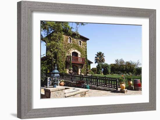 V Sattui Winery Building, Napa Valley, CA-George Oze-Framed Photographic Print