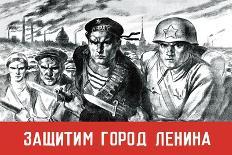 Let's Defend the Great City of Lenin-V. Serov-Framed Art Print