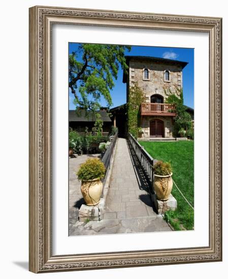 V. Statue Winery Headquarters, Napa Valley, California-Dennis Flaherty-Framed Photographic Print