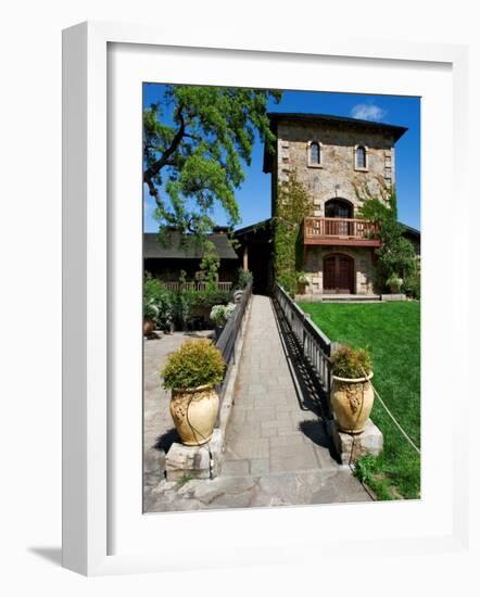 V. Statue Winery Headquarters, Napa Valley, California-Dennis Flaherty-Framed Photographic Print