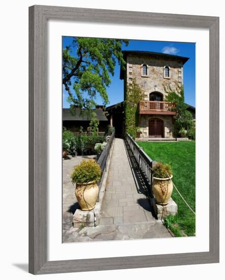 V. Statue Winery Headquarters, Napa Valley, California-Dennis Flaherty-Framed Photographic Print