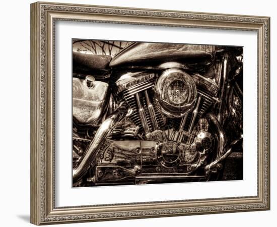 V-Twin Motorcyle Engine-Stephen Arens-Framed Photographic Print