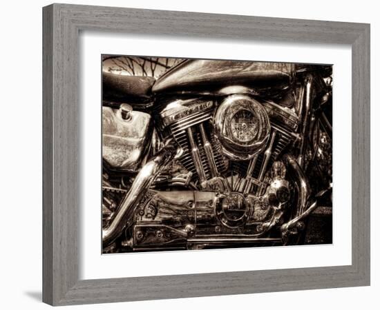 V-Twin Motorcyle Engine-Stephen Arens-Framed Photographic Print