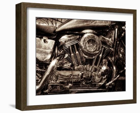 V-Twin Motorcyle Engine-Stephen Arens-Framed Photographic Print