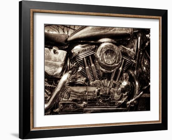 V-Twin Motorcyle Engine-Stephen Arens-Framed Photographic Print