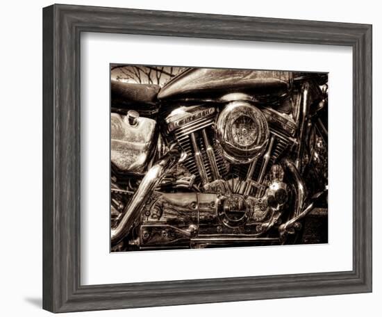 V-Twin Motorcyle Engine-Stephen Arens-Framed Photographic Print