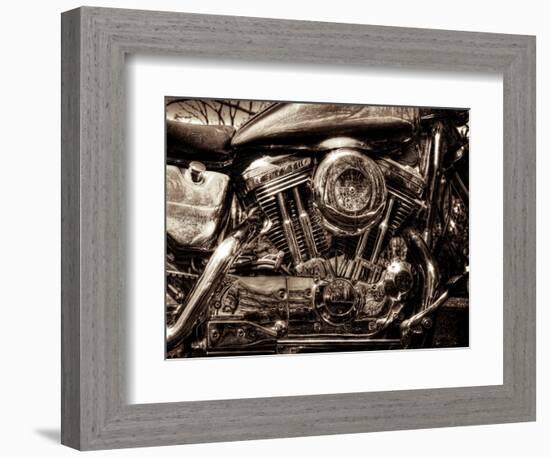 V-Twin Motorcyle Engine-Stephen Arens-Framed Photographic Print