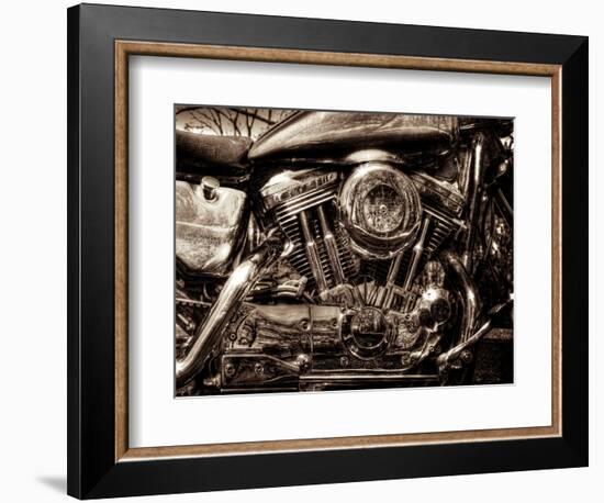 V-Twin Motorcyle Engine-Stephen Arens-Framed Photographic Print