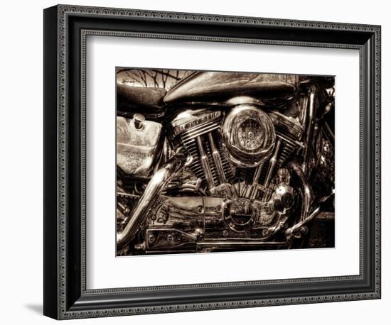 V-Twin Motorcyle Engine-Stephen Arens-Framed Photographic Print