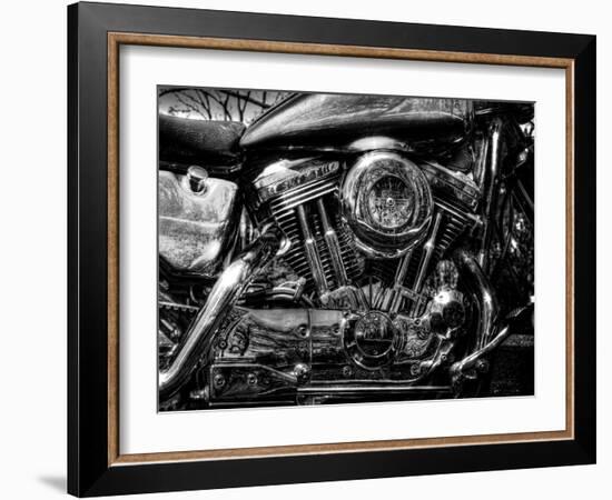 V-Twin Motorcyle Engine-Stephen Arens-Framed Photographic Print