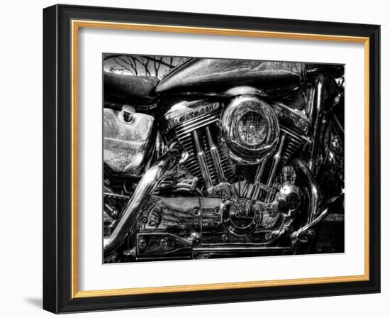 V-Twin Motorcyle Engine-Stephen Arens-Framed Photographic Print