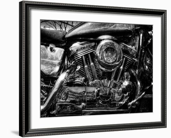 V-Twin Motorcyle Engine-Stephen Arens-Framed Photographic Print