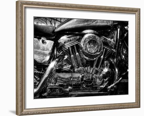 V-Twin Motorcyle Engine-Stephen Arens-Framed Photographic Print