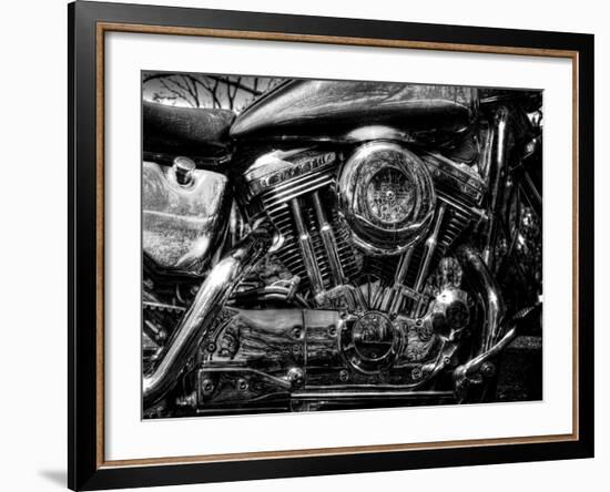 V-Twin Motorcyle Engine-Stephen Arens-Framed Photographic Print