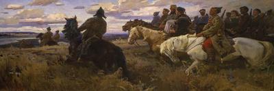 Russian Horsemen in the Steppe, 1957-V.V. Schatalin-Framed Premier Image Canvas