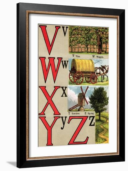 V, W, X, Y, Z Illustrated Letters-Edmund Evans-Framed Art Print