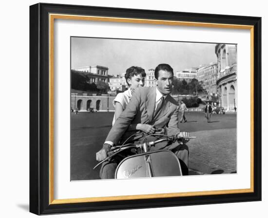 Vacances Romaines Roman Holiday De William Wyler Avec Gregory Peck Et Audrey Hepburn 1953-null-Framed Photo