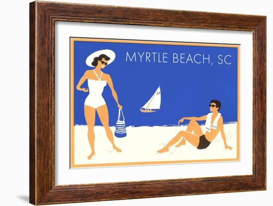 Vacation Couple at Myrtle Beach-null-Framed Art Print