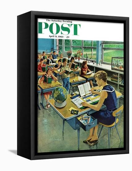 "Vacation Plans," Saturday Evening Post Cover, April 9, 1960-Ben Kimberly Prins-Framed Premier Image Canvas