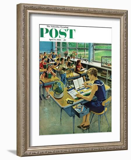 "Vacation Plans," Saturday Evening Post Cover, April 9, 1960-Ben Kimberly Prins-Framed Giclee Print