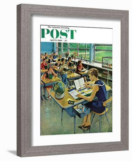 "Vacation Plans," Saturday Evening Post Cover, April 9, 1960-Ben Kimberly Prins-Framed Giclee Print