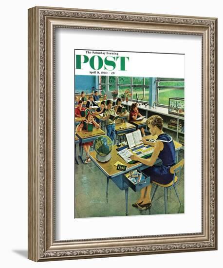 "Vacation Plans," Saturday Evening Post Cover, April 9, 1960-Ben Kimberly Prins-Framed Giclee Print