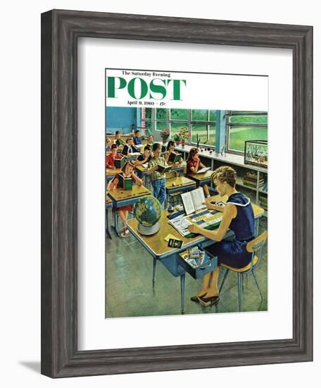 "Vacation Plans," Saturday Evening Post Cover, April 9, 1960-Ben Kimberly Prins-Framed Giclee Print