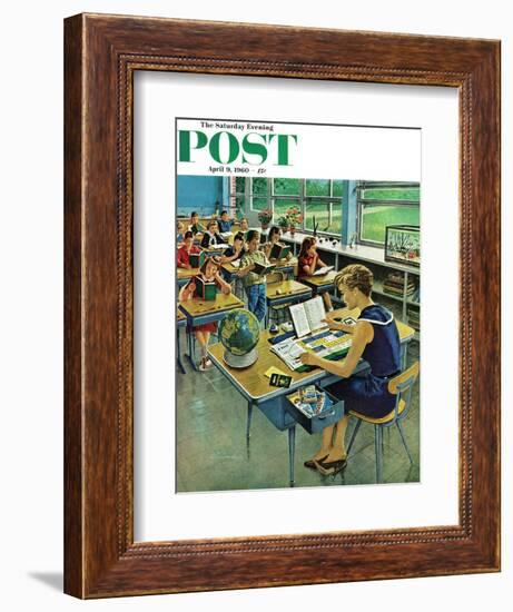 "Vacation Plans," Saturday Evening Post Cover, April 9, 1960-Ben Kimberly Prins-Framed Giclee Print