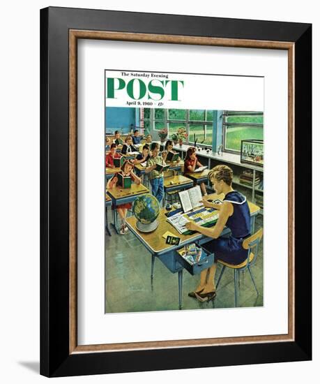 "Vacation Plans," Saturday Evening Post Cover, April 9, 1960-Ben Kimberly Prins-Framed Giclee Print