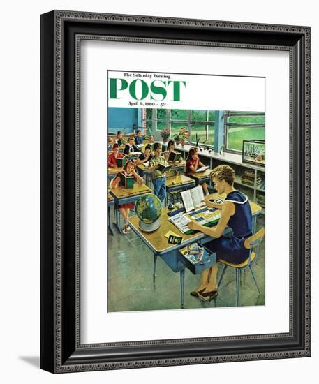 "Vacation Plans," Saturday Evening Post Cover, April 9, 1960-Ben Kimberly Prins-Framed Giclee Print