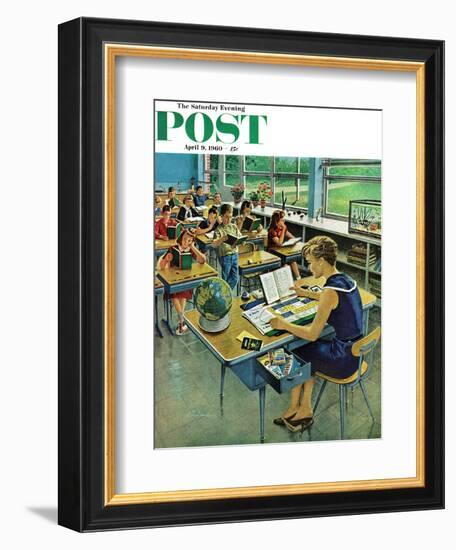 "Vacation Plans," Saturday Evening Post Cover, April 9, 1960-Ben Kimberly Prins-Framed Giclee Print