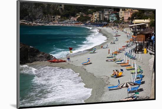 Vacationers Enjoying the Beach, Monterosso, Cinque Terre, Italy-Terry Eggers-Mounted Photographic Print