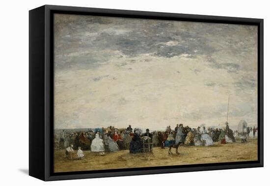 Vacationers on the Beach at Trouville, 1864-Eugene Louis Boudin-Framed Premier Image Canvas