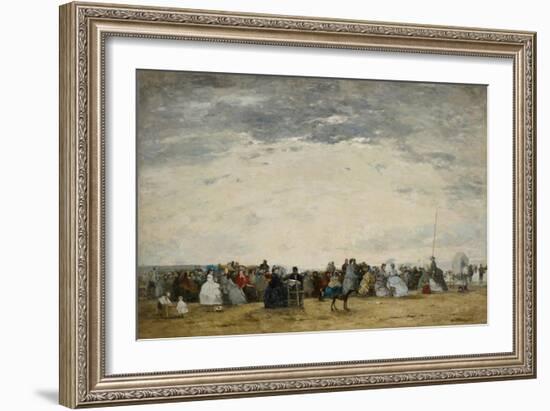 Vacationers on the Beach at Trouville, 1864-Eugene Louis Boudin-Framed Giclee Print